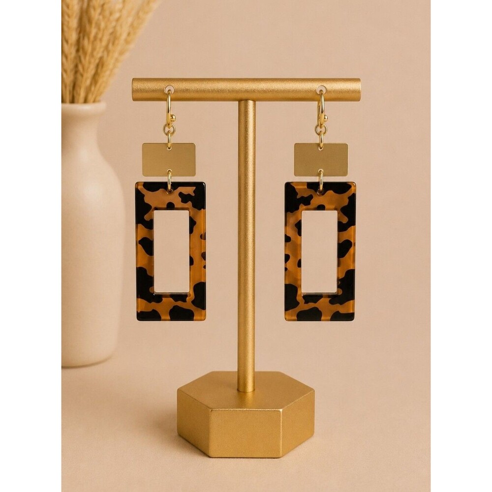 Plunder Leopard Print Earrings - NIP